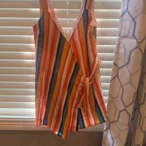 Rainbow striped romper